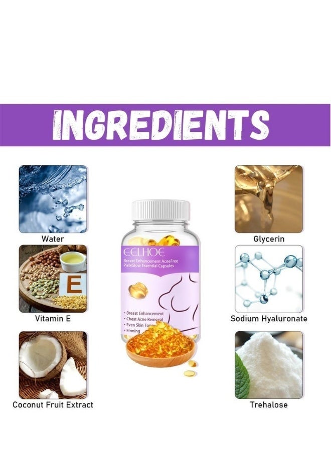 EELHOE Bust Capsules - Breast Care Firming and Nourishing Body Capsules 30pcs - Image 1